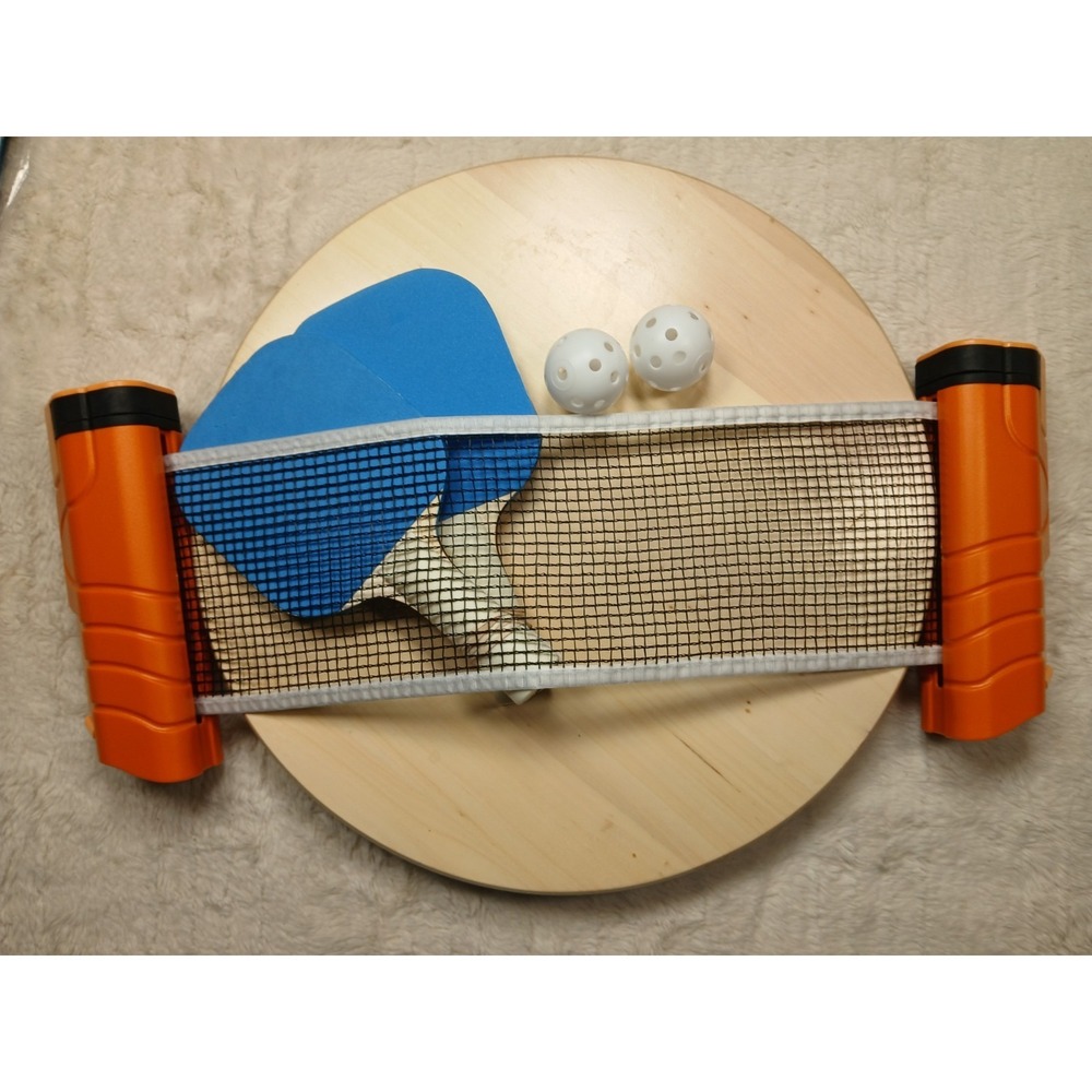 Table Tennis Net and Post Set with Extendable Mini Posts Portable Bats Balls